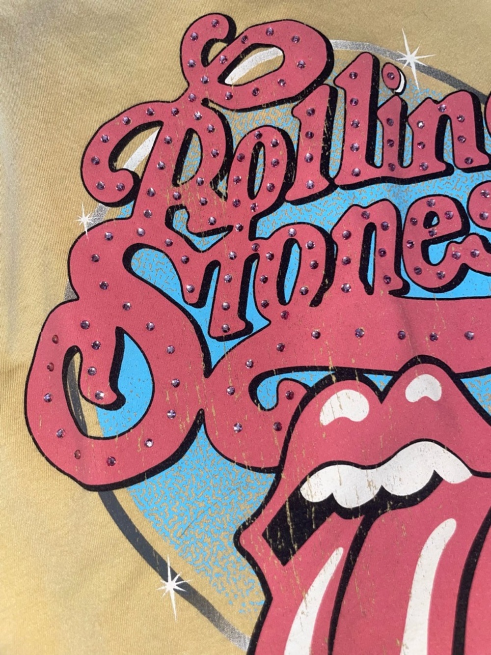 Upcycled Sonoma Rolling Stones Plaid Button-Down Shirt with rhinestones - Picture 13 of 15